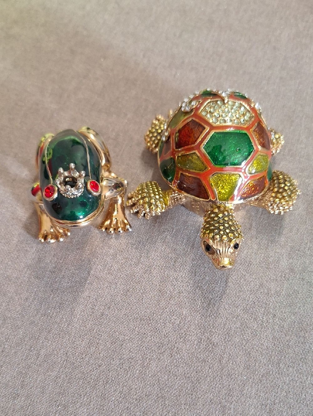 Turtle And Frog Trinket Boxes
